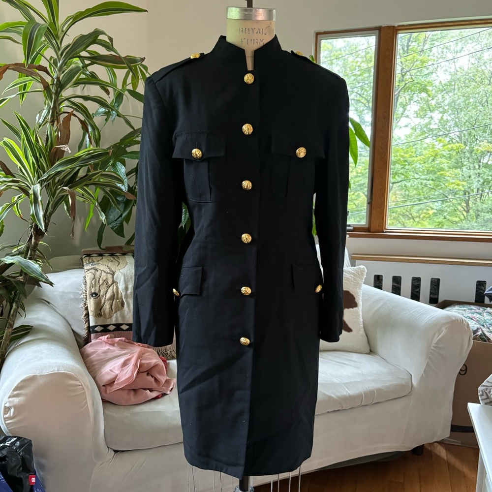 Vintage 1980’s FRED HAYMAN of BEVERLY HILLS wool gold-button jacket dress!!!! - Picture 2 of 8